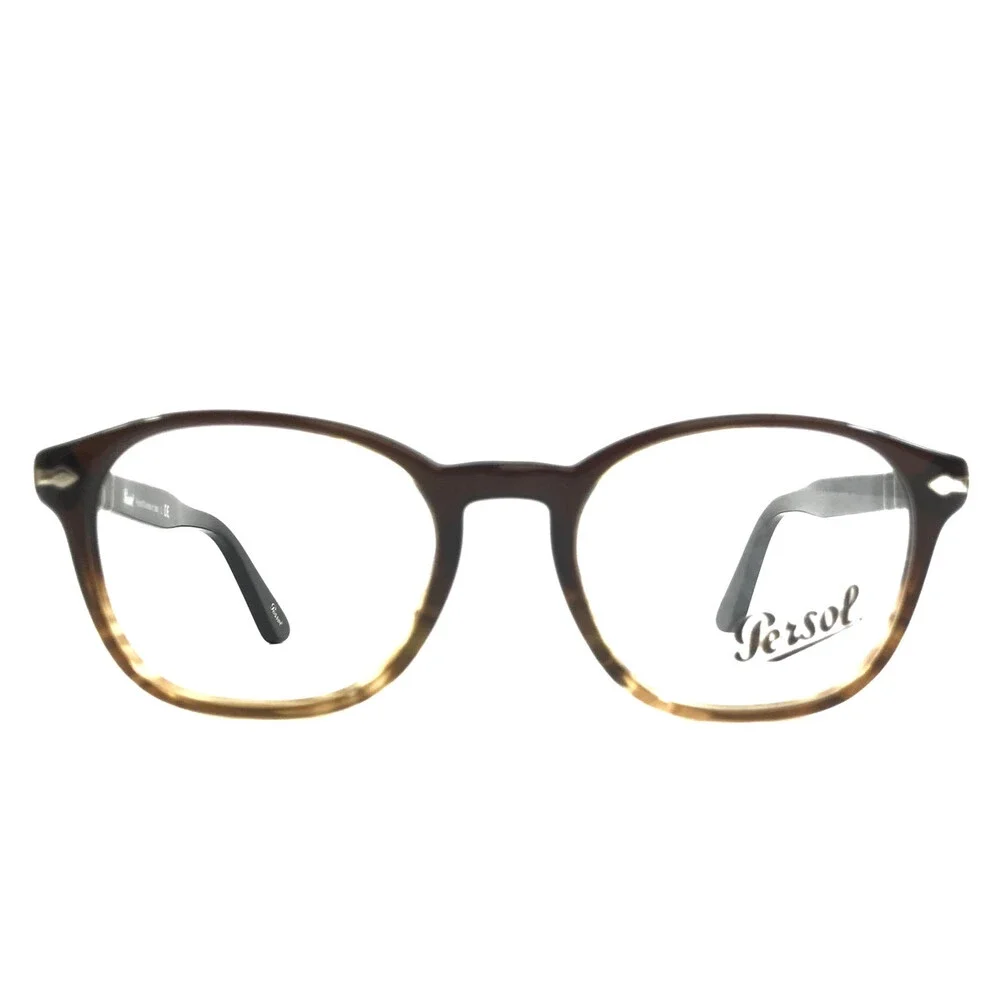 Persol Eyeglasses Frames 3122-V 1026 Brown Striped Brown Silver Logos 50-19-145